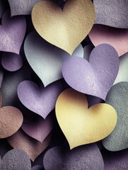 Obraz premium Colorful Paper Hearts Create a Vibrant Display of Warmth and Affection for Various Occasions and Celebrations