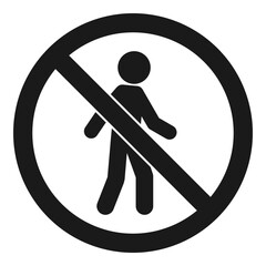 No entry or authorised personnel only sign with generic stick person and prohibited symbol black vector
