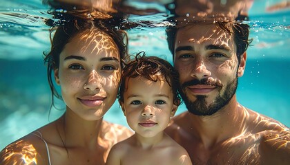 Underwater family portrait