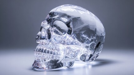 Crystal skull with internal LED light. Luxury Halloween decor