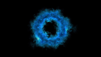 3d render of a dark blue magic portal with alpha channel for fantasy films and special effects, 4k.