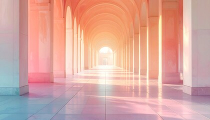Obraz premium Sunlight-drenched colonnade