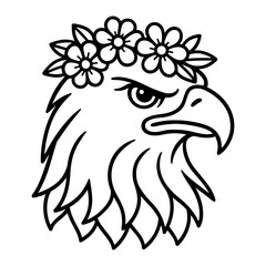 Obraz premium Eagle With Flower Crown