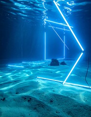 Underwater Neon Light Installation