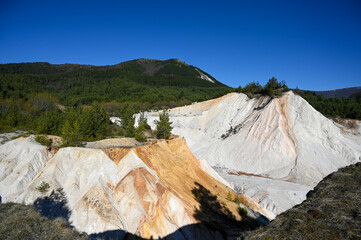 Quarry in nature. Open pit mine.