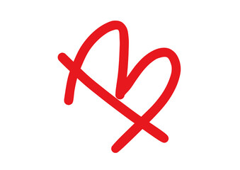 Red handwritten letter B on a white background © Nurul