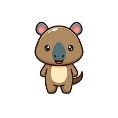 Fototapeta premium Adorable cartoon illustration of a wombat. The wombat with friendly expressions is ready to delight, with soft features and a charming presence.