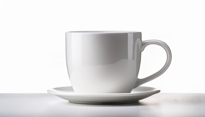 Fototapeta premium Empty White Coffee Mug Against A White Or Transparent Background