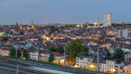Aerial Day Night Timelapse Panorama