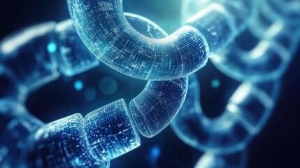 Abstract Digital Chain: Interconnected Network, Futuristic Technology