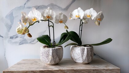 Anggrek Bulan Dan Pot Teraso Adalah Tanaman Elegan Berbunga Putih Ideal Untuk Pencahayaan Lembut Menciptakan Suasana Mewah Dan Menenangkan