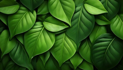 A Vibrant Close Up Of Lush Green Leaves Overlapping In A Natural Setting Symbolizing Growth