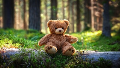 A Teddy Bear Toy In A Protected Forest Forests Of The Russian Far East