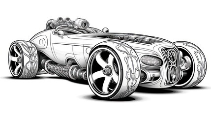 Monochrome futuristic vehicle design