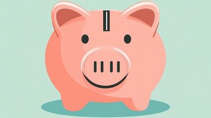 Fototapeta premium A cute and vibrant piggy bank illustration that symbolizes savings and financial planning, This image is perfect for educational materials, finance blogs, or promotional content related to savings,
