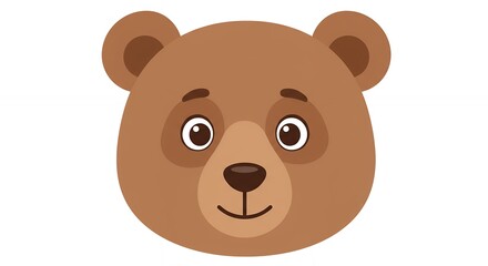 Brown bear face illustration