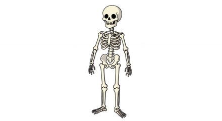 Cartoon skeleton figure