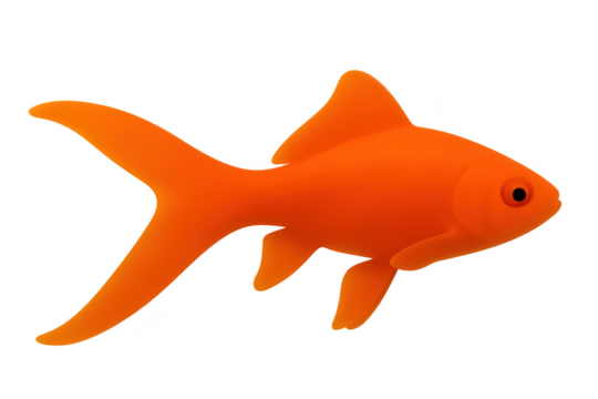Graceful vibrant orange goldfish illustration isolated on transparent background