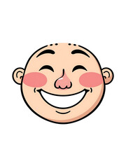 Happy smiling cartoon boy character with a funny expression and big eyes