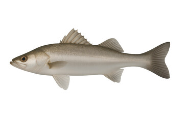 Obraz premium Fresh whole sea bass fish isolated on transparent background, ready for cooking