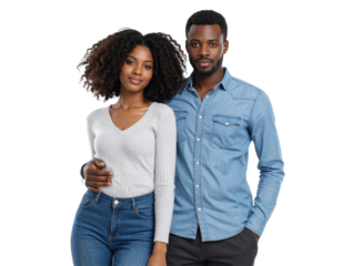 Romantic Couple Embracing Full Height PNG