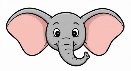 Fototapeta premium Cute elephant face illustration