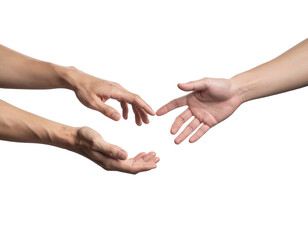 Two Hands Reaching Out in Connection PNG