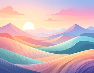 Colorful landscape at sunrise