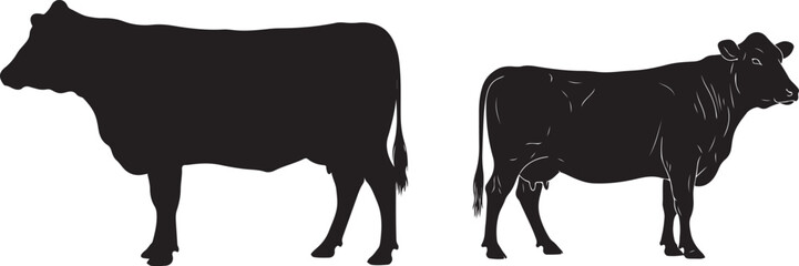 Two Cattle Silhouettes