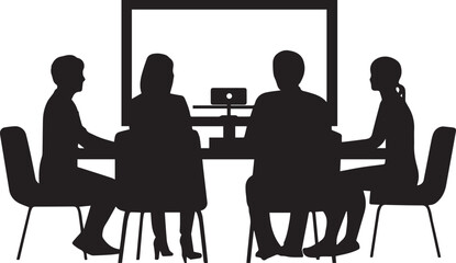 Meeting conference call online video communication business team collaboration silhouette