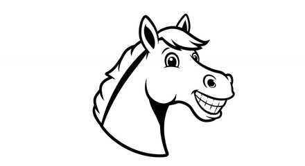 Smiling horse head illustration