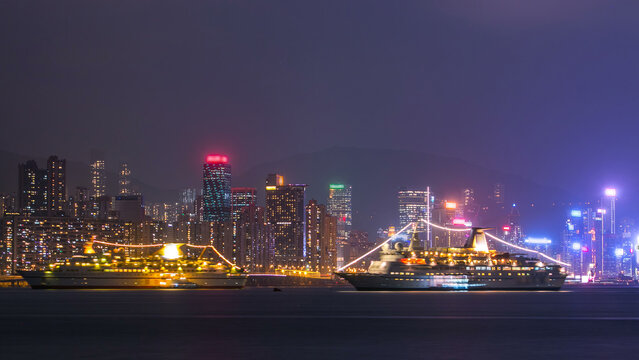 Hong Kong city day to night, view from kowloon bay downtown timelapse