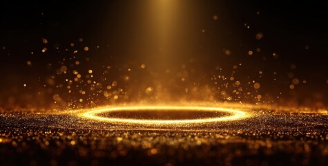 A glowing golden ring with glitter and light rays. Great for luxury branding, award ceremonies, or adding a majestic touch to invitations and digital art.
