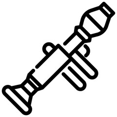 Outline Simple Rocket Launcher Weapon Combat War Military Armament Icon