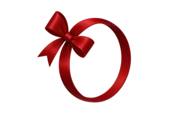 Elegant red ribbon with bow isolated on transparent background for design use