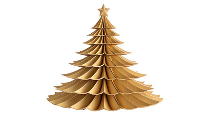 Elegant Cardboard Christmas Tree Decoration: Festive Holiday Ornament on transparent background