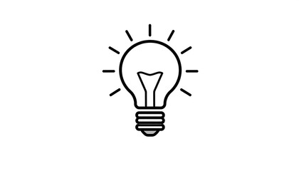 Simple black lightbulb graphic