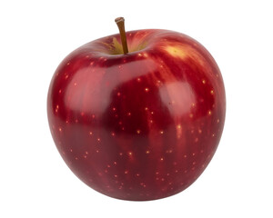 Red Apple with Stem, high-quality photograph, cutout, PNG isolated on white or transparent background