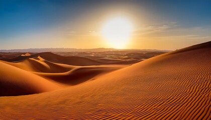 Naklejka premium Abstract Desert Landscape Wallpaper Serene Dunes Hazy Horizons And Golden Sands Perfect For Desktop And Mobile