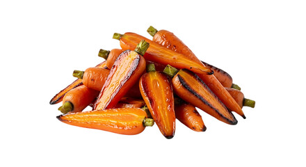 Roasted carrots on a black background
