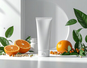 チューブ　モックアップ　白背景