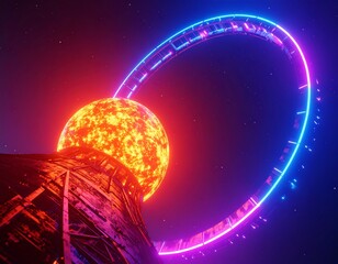 Cosmic structure with glowing ring