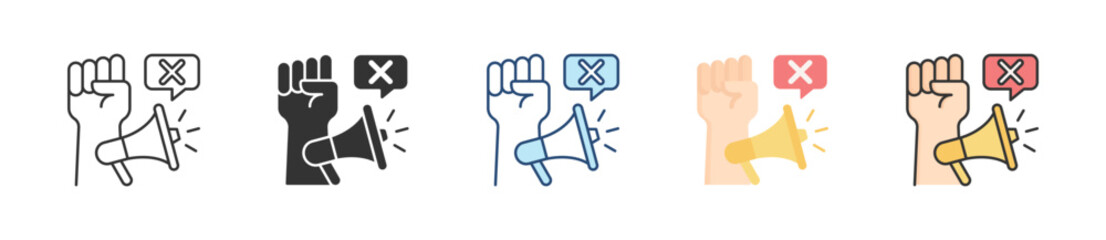 Protest Icon Set Multiple Style Collection