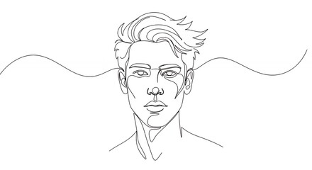Man face line art illustration