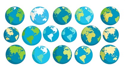 Collection of cartoon globes