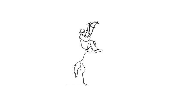 Animated self drawing of Equestrian activity video design illustration. Equestrian themes illustration in linear style video concept. Great design for social campaign and animal business purpose.