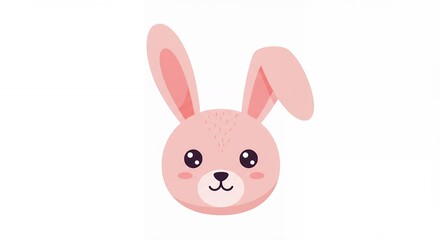 Cute pink rabbit head illustration