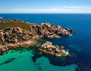 Coastal rock formations and turquoise water