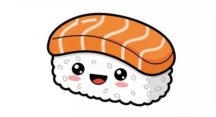 Cute kawaii sushi illustration
