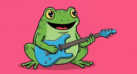 Obraz premium Frog playing electric guitar